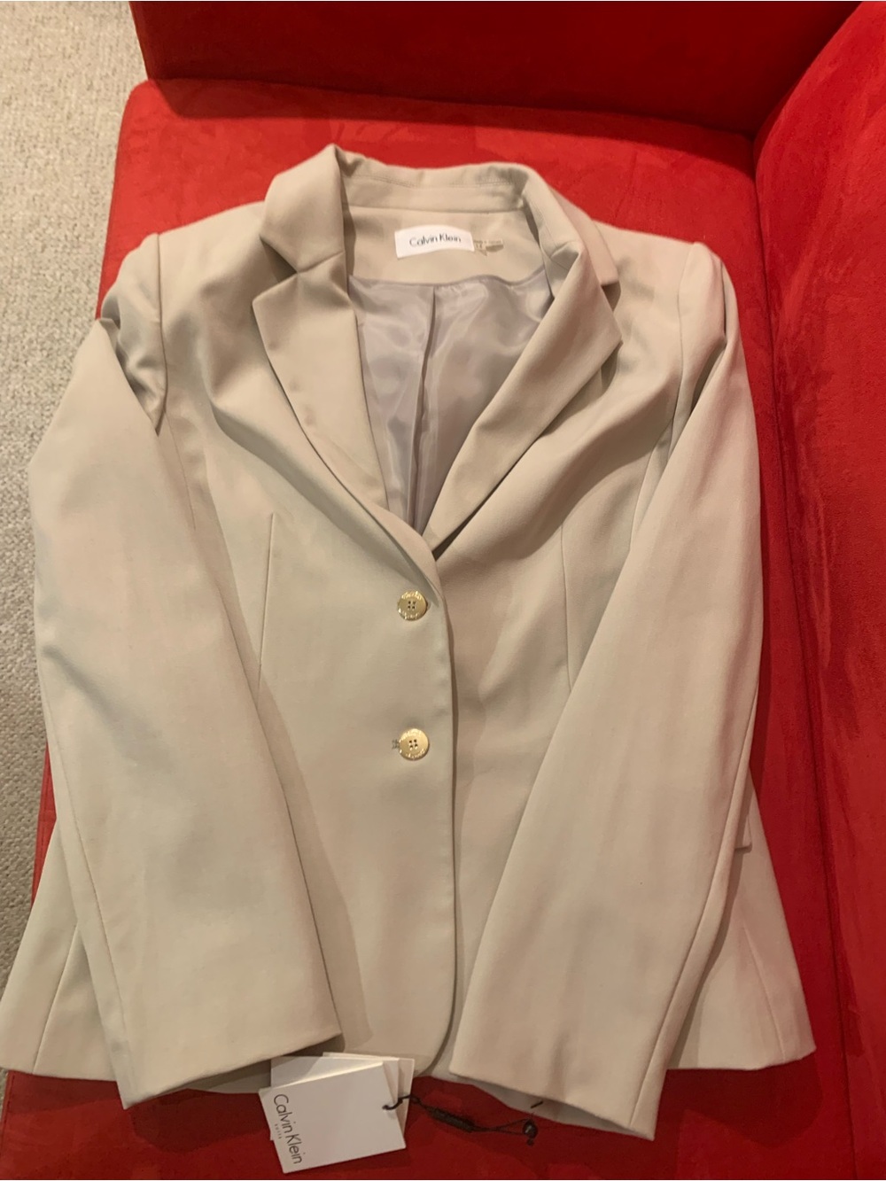 Calvin Klein Women's Cream Blazer Jacket